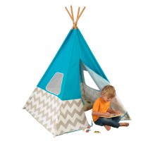 Cort mare copii Kidkraft Turcoaz stil indian - DELUXE PLAY TEEPEE - TURQUOISE Cort mare copii Kidkraft Turcoaz stil indian - DELUXE PLAY TEEPEE - TURQUOISE